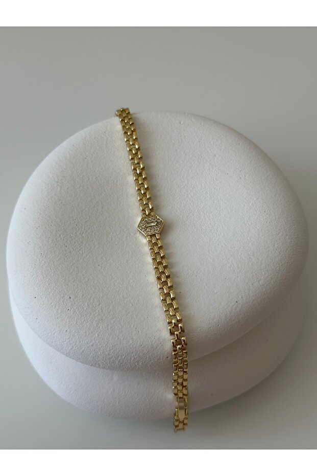 Zircon Stone Hexagonal Model Bracelet