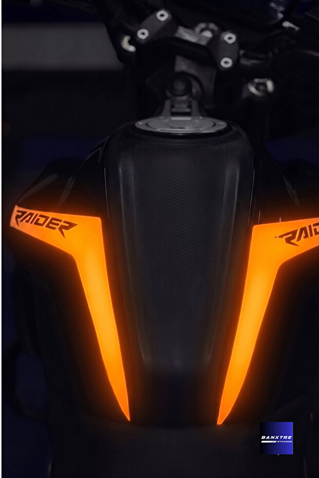 Reflective Tank Cord Sticker Set Compatible with Tvs Raider 125 Motorcycle (Right and Left)