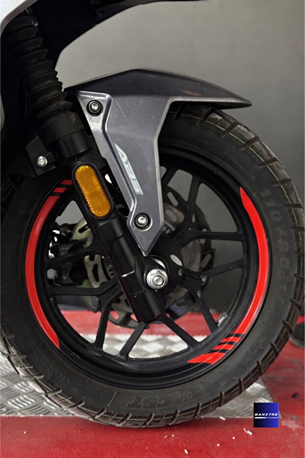 Thick Cut Wheel Rim Strip Sticker Set Compatible with All Scooters