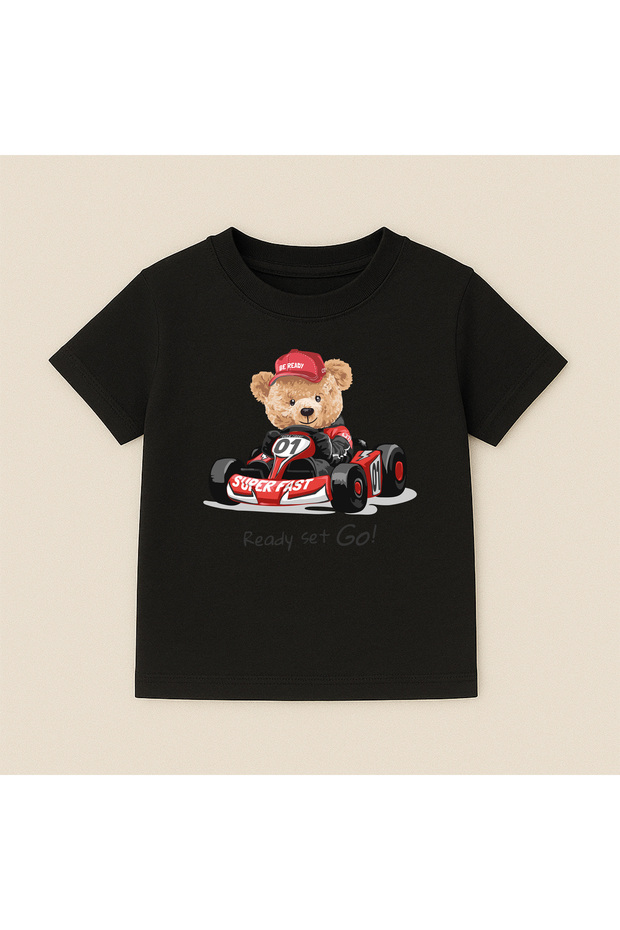 Teddy Bear Printed Crew Neck Cotton Short Sleeve Kids & Youth T-Shirt