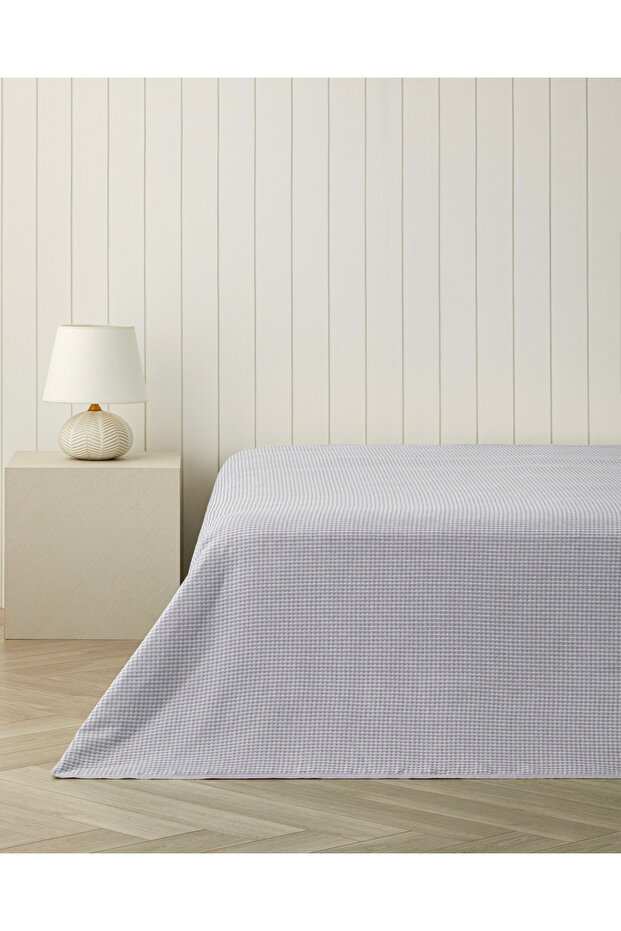 Modern Grid Double Pike 180X220 cm Lilac