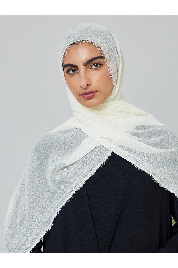 Off-White Textured Hijab