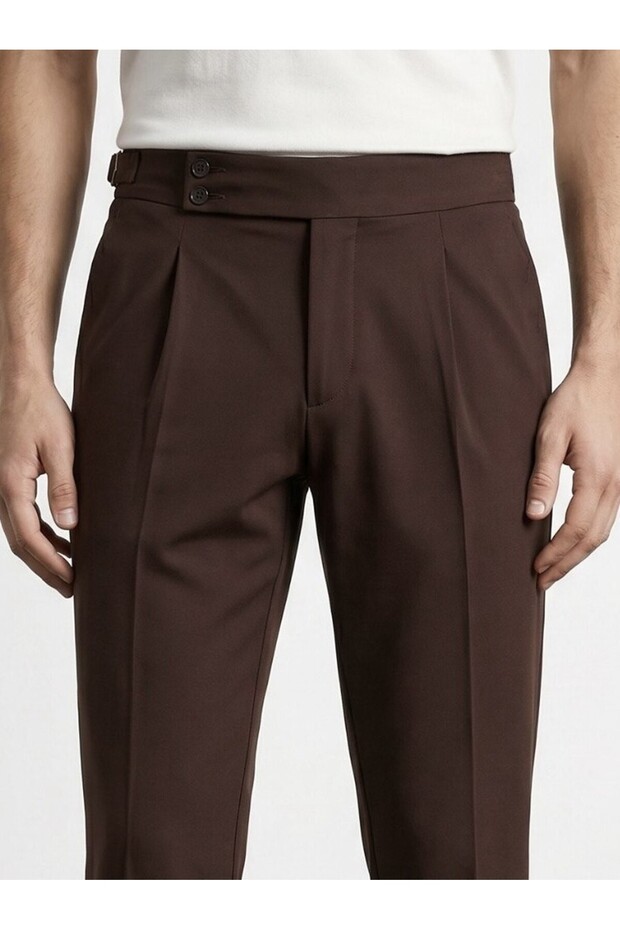 New Season Pleated Old Money Fabric Trousers