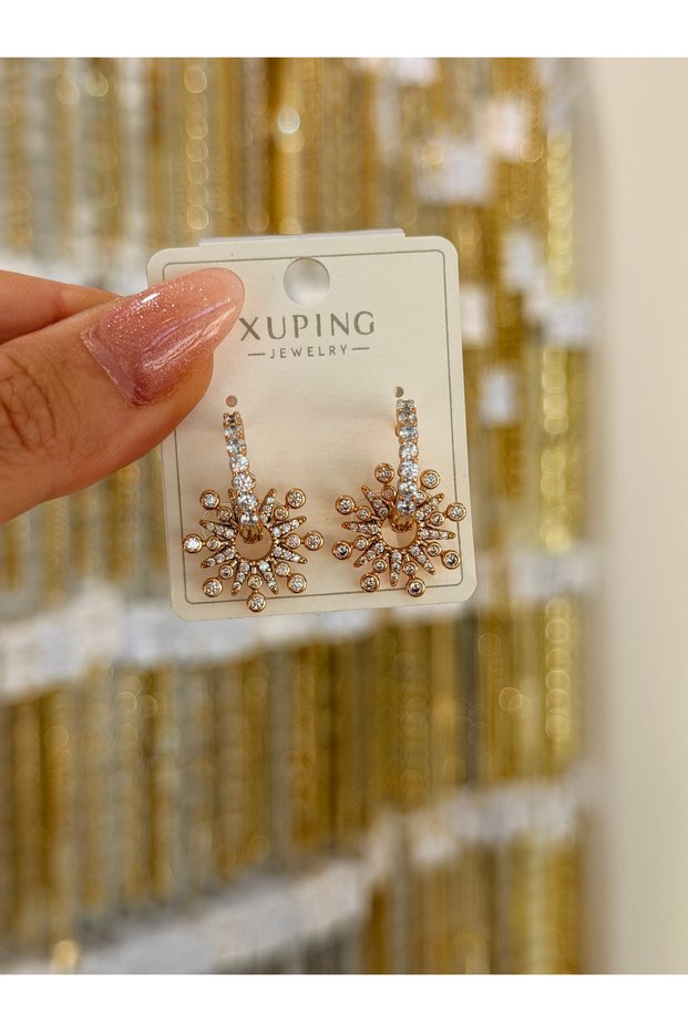 Xuping Non-Fade Rose Gold Sun Earrings