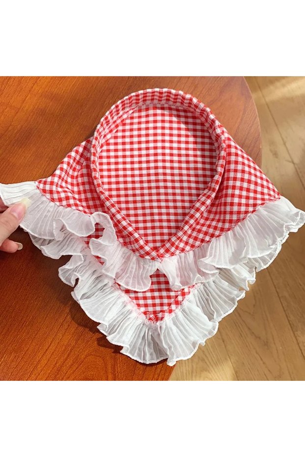 Red Plaid Ruffle Detailed Adult & Child Matching Bohemian Crown