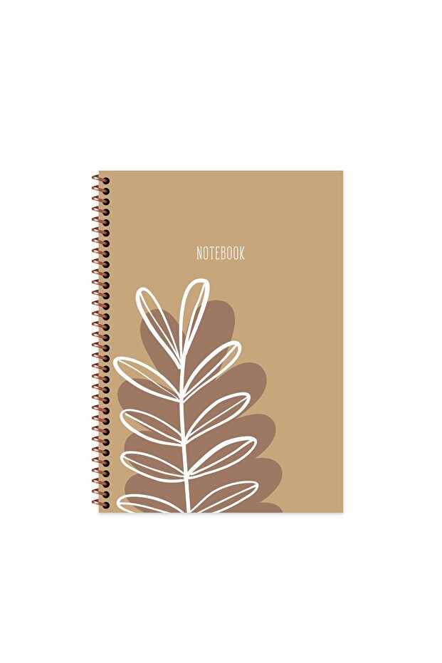 20X28 Spiral Bound Hardcover Lined La Plume Flora Notebook - Brown