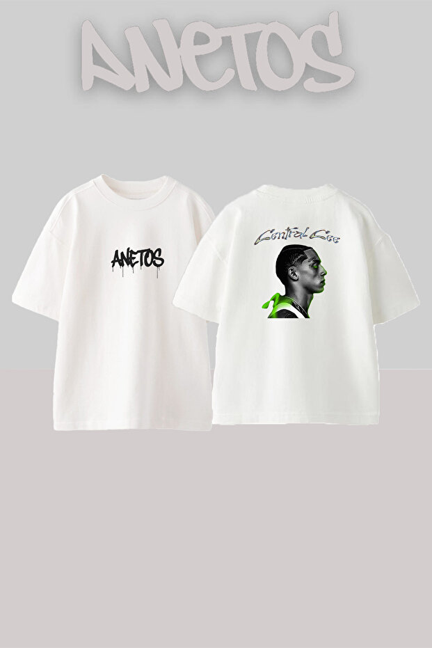 Central Cee_23 Design Printed Unisex Oversize Fit White Tshirt