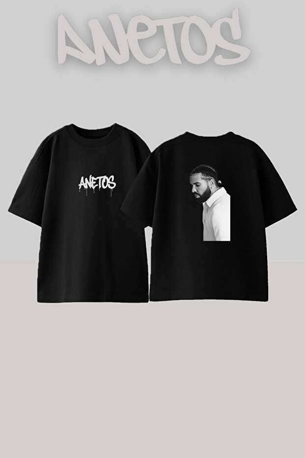 Dreake_5 Design Printed Unisex Oversize Black Tshirt