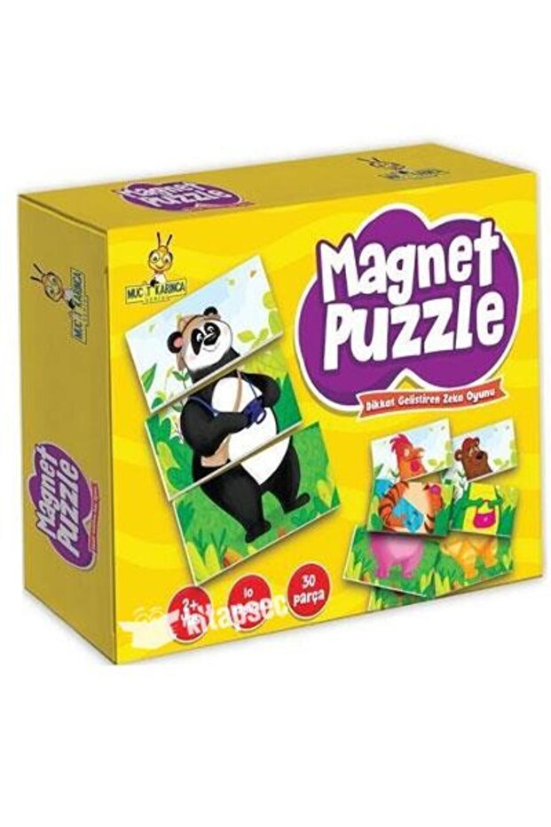 Cute Animal Magnet Puzzle Set, 30 Pieces, Fun and Decorative
