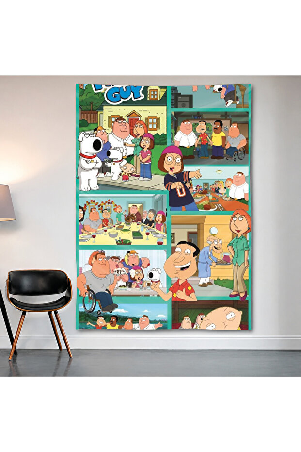 Family Guy Comic Strip Wall Covering Wall Tapestry First Quality Satin Fabric Poster