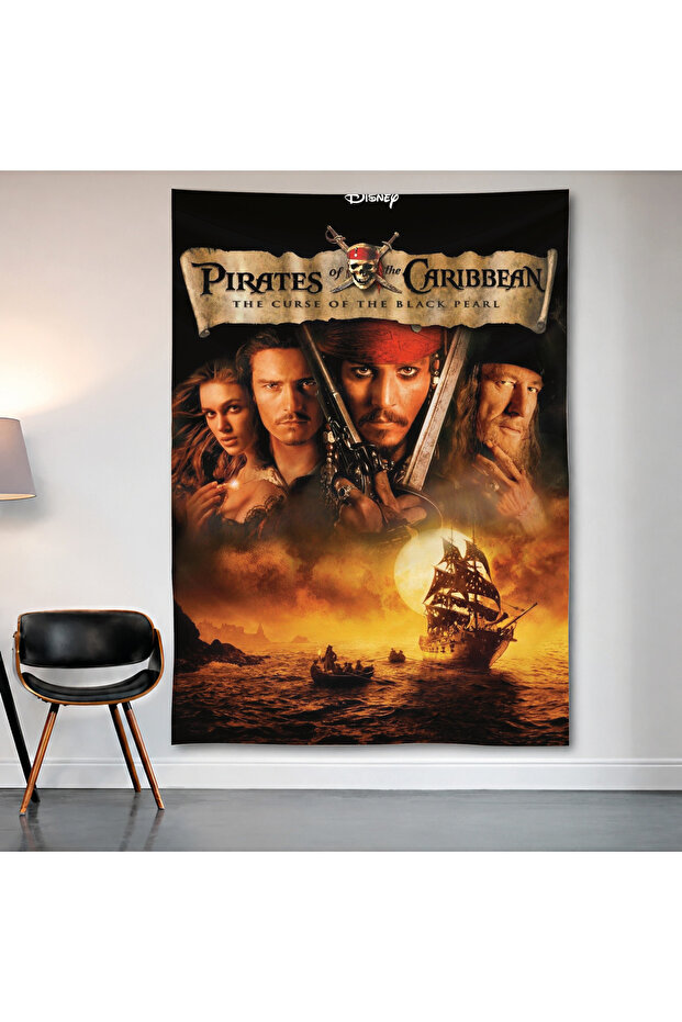 Pirates of the Caribbean Wall Cloth Wall Tapestry First Quality Satin Fabric Poster