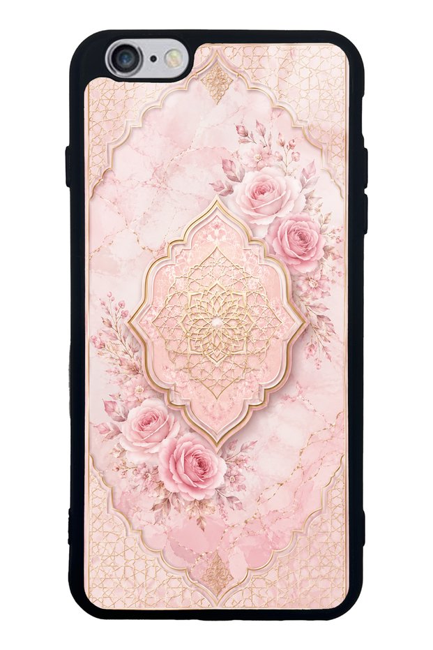 iPhone 6 Plus Glossy Phone Case with Blush Ottoman Rose Design