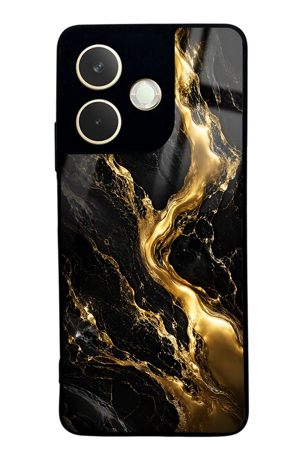 Oppo A5 Pro Obsidian Gold Flow Design Glossy Phone Case