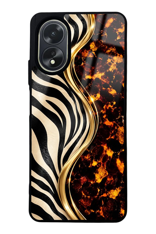 Oppo A38 Black Safari Design Glossy Phone Case
