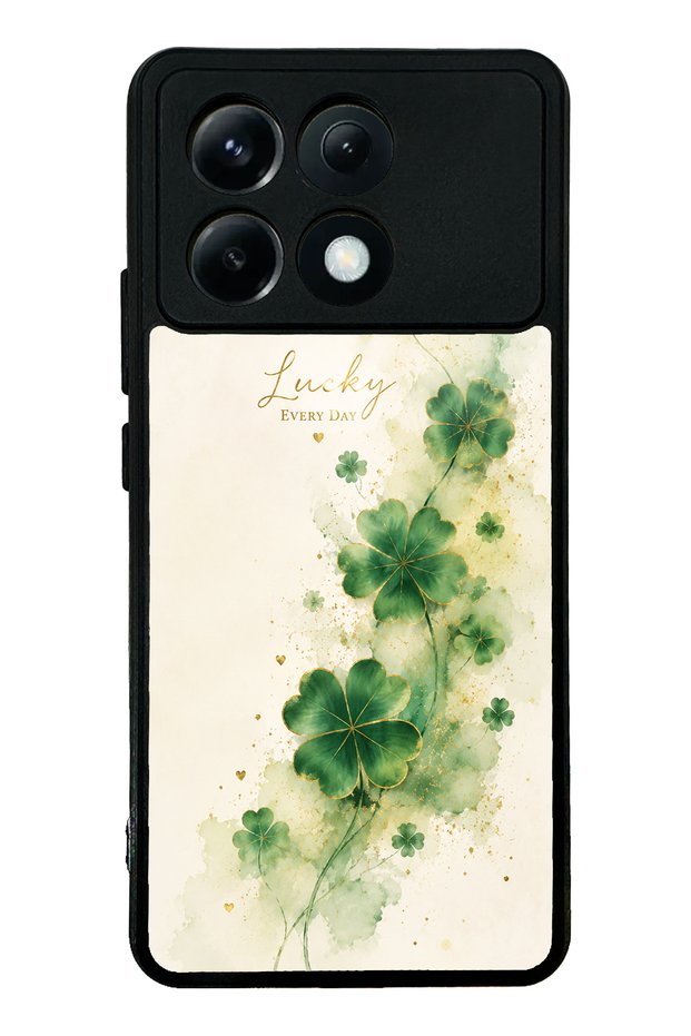 Xiaomi Poco X6 Pro Glossy Phone Case with Lucky Clover Whisper Design