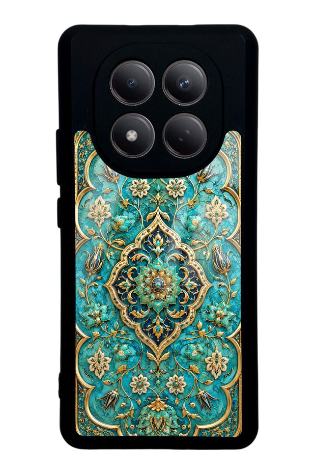 Xiaomi Redmi Note 15 Glossy Phone Case with Turquoise Ottoman Jewel Design
