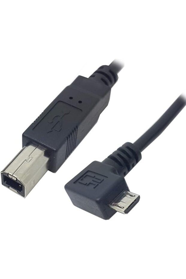 Left Angled 90 Degree Micro USB OTG to Standard B Type Printer Scanner Hard Disk Cable 60cm