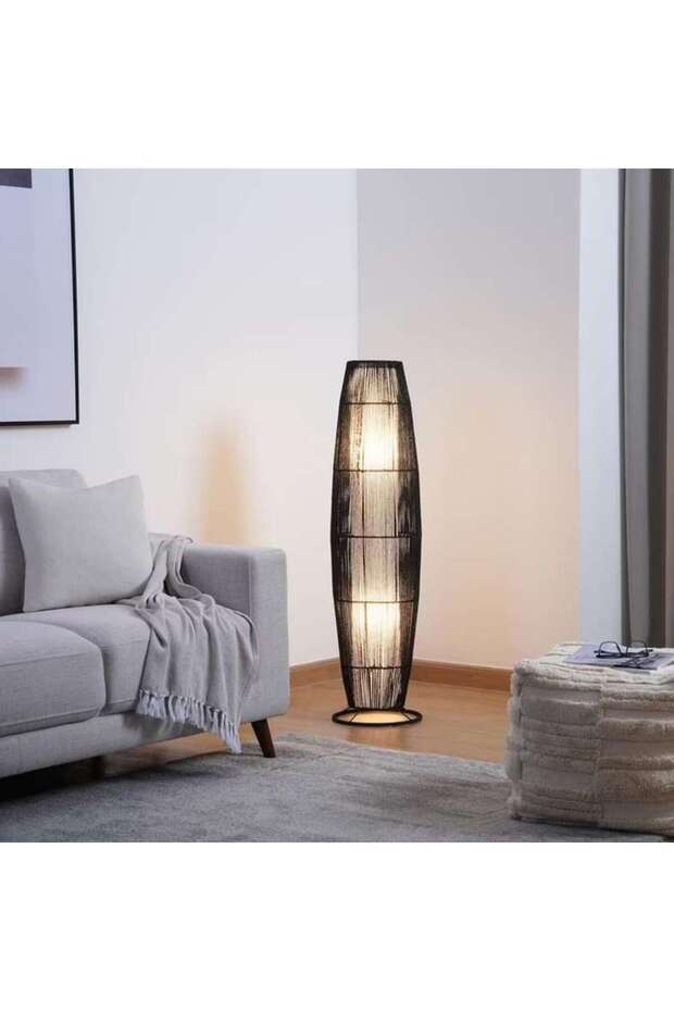 Cosmo 2-Light E27 Floor Lamp 30x120cm - Black