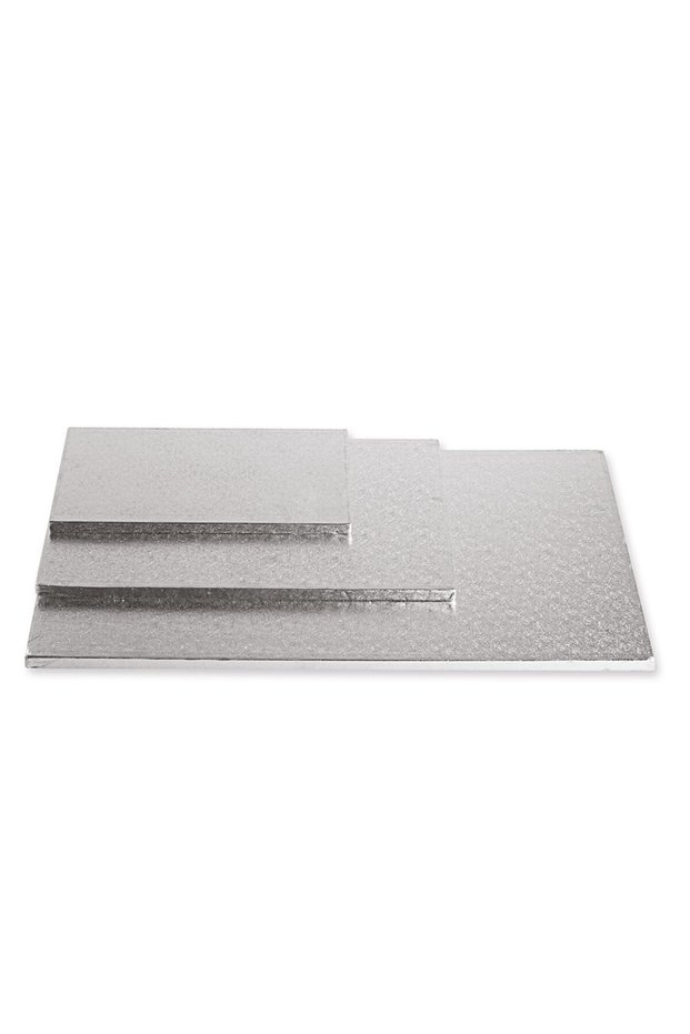 RECTANGULAR CAKE PLATFORM 40X50 CM 1.2 CM H SILVER 1 PCS/ Top Bottom Set
