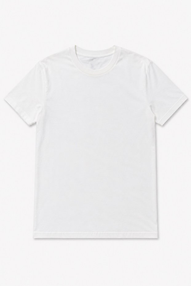 Unisex Basic White Crew Neck Short Sleeve Cotton T-Shirt