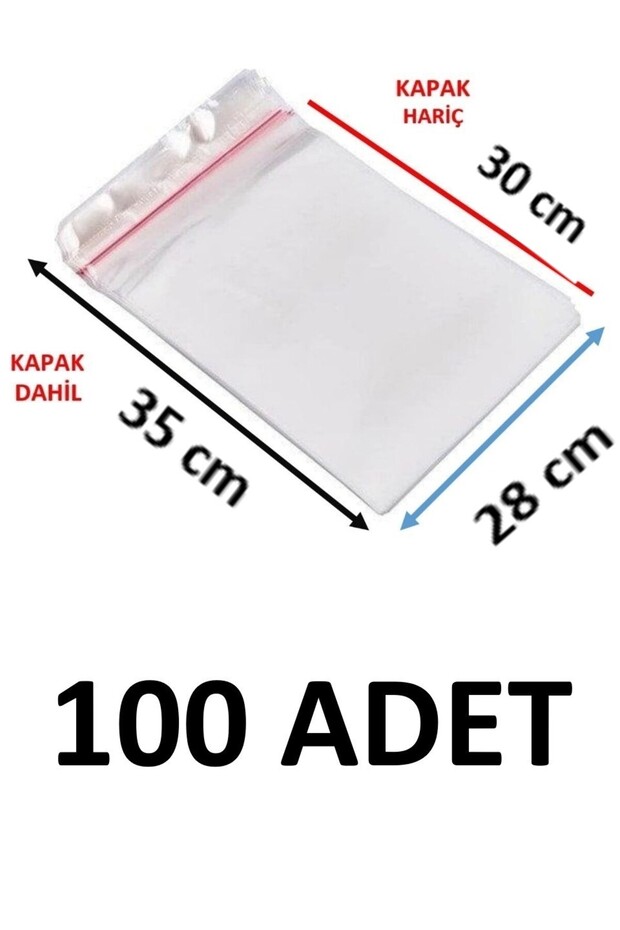 100 Pieces 28X30+5 cm Adhesive Transparent Glossy Opp Bags Dowry Bags