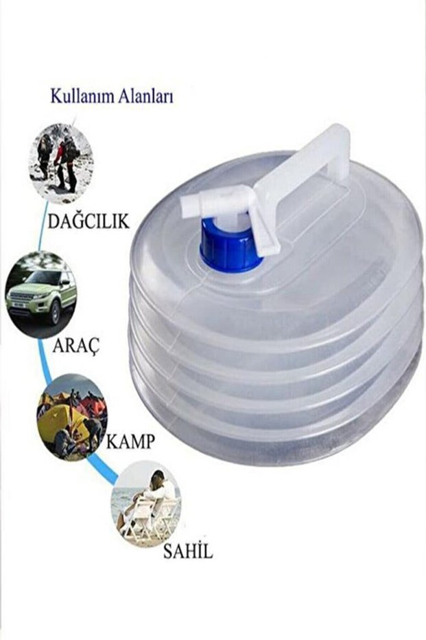 Accordion Collapsible Water Canister 10 Liter with Tap Portable Camping Picnic Caravan Garden Emergency Water Container