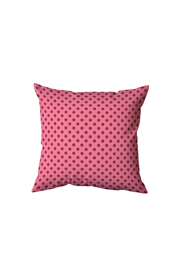 Pink Red Polka Dot Pillow, Gift