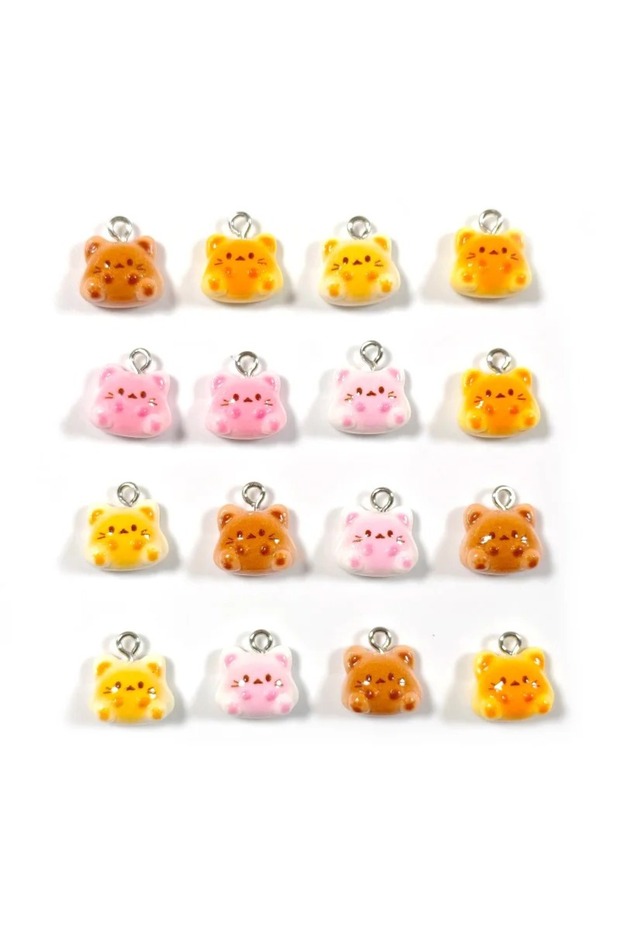 10pcs mix 10pcs Mini Bright Cat Bread Resin Charms Kawaii Kitten Bracelet Earring Pendants Accessory