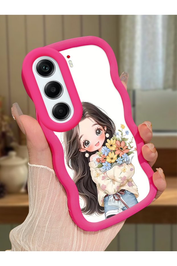Tecno Camon 40 Pro 5g Compatible Case Camera Protector Red Silicone Couple Phone Case Girl Pattern