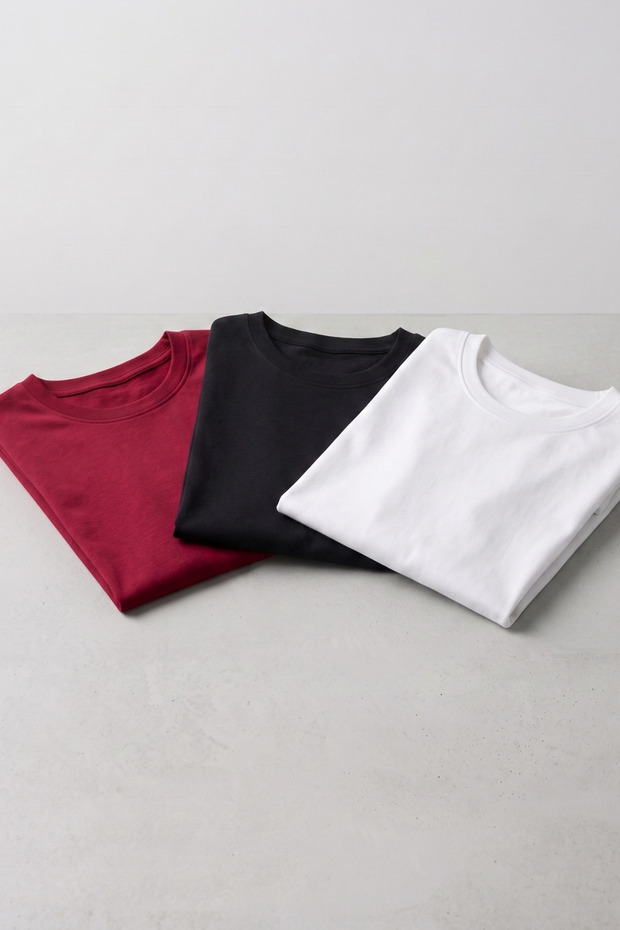 Girls' and Boys' Basic T-Shirt Set of 3 Cotton Short Sleeve Children's T-Shirt 2-13 Years T-Shirt