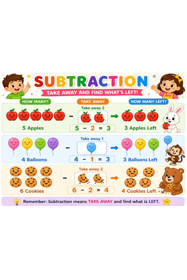 English Subtraction Operation Board (Measures 25X35 Cm.)
