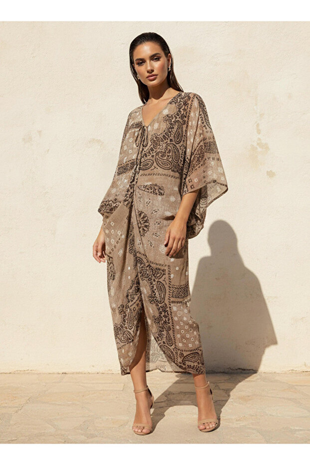 BORDER PRINT KAFTAN