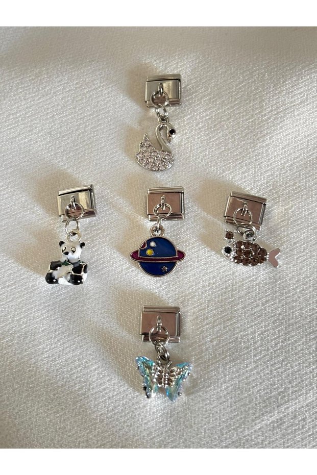 New Season Swan Panda Venus Fish Butterfly Steel Italian Charm