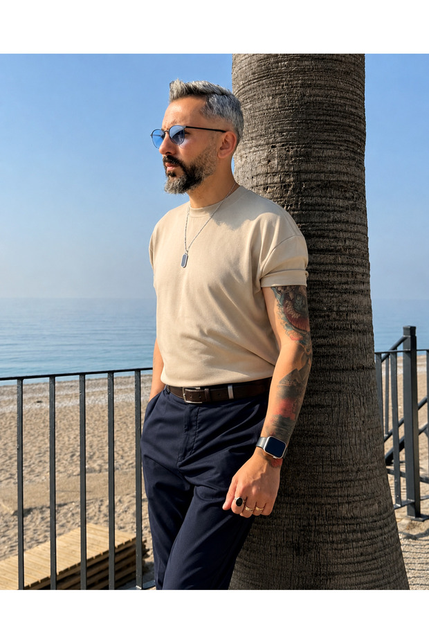Men's Modal Fabric Slim Sleeve Premium T-Shirt