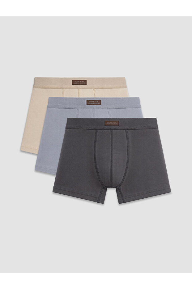 Vizyon New Season Anthracite Regular Fit Men's Boxer 3-Pack