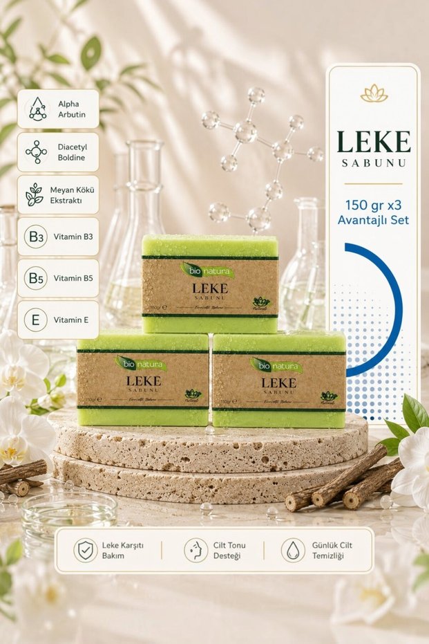 Bio Natura Blemish Soap 150 Gr X2 Advantageous Set – Skin Care Soap with Alpha Arbutin, Licorice Root Extract and Vitamin Support