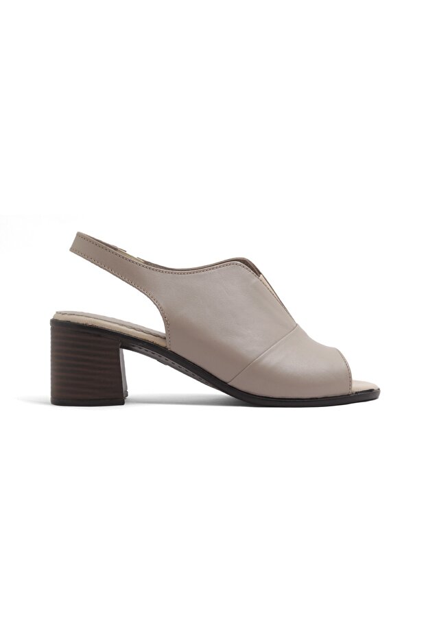 Genuine Leather Women's Daily Light Comfortable Heeled Sandals Dd4012