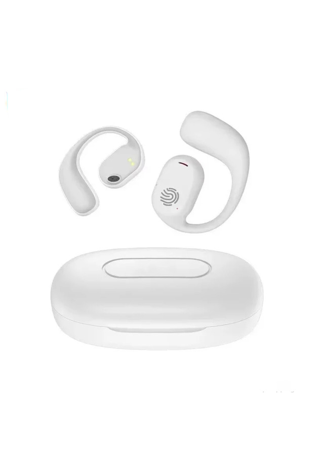 White Original Open-Back Wireless Bluetooth Sports Headphones, Long Battery Life, Noise-Canceling Ru