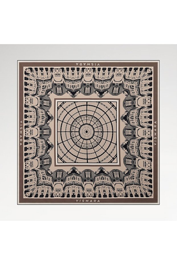 Milano Women's Galleria Dome Patterned Tivil Silk Scarf Mink 90X90