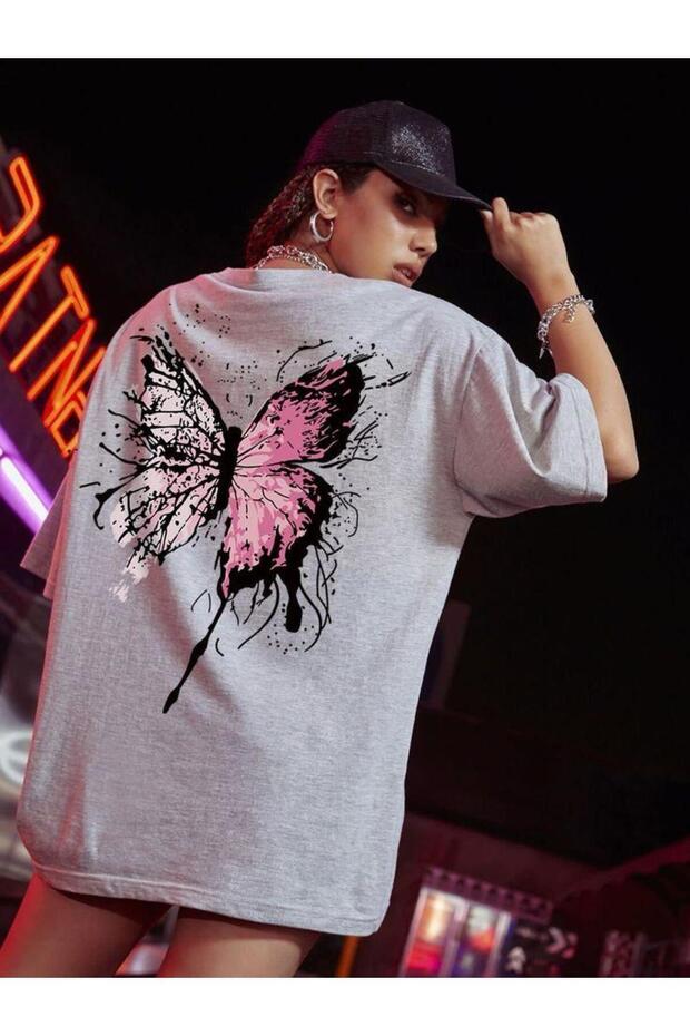 Butterfly Printed Oversize T-shirt