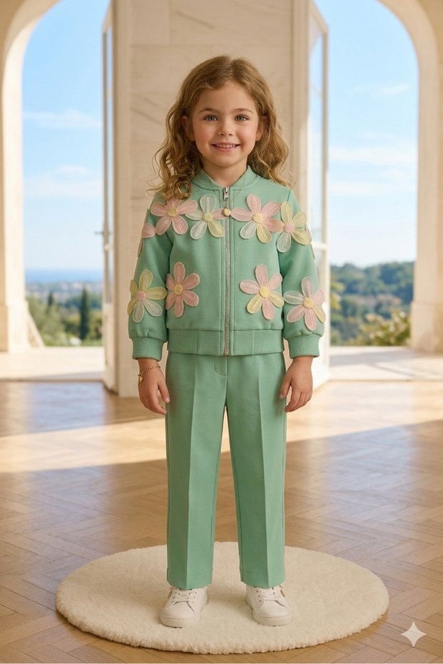 Flowery Girl's Suit