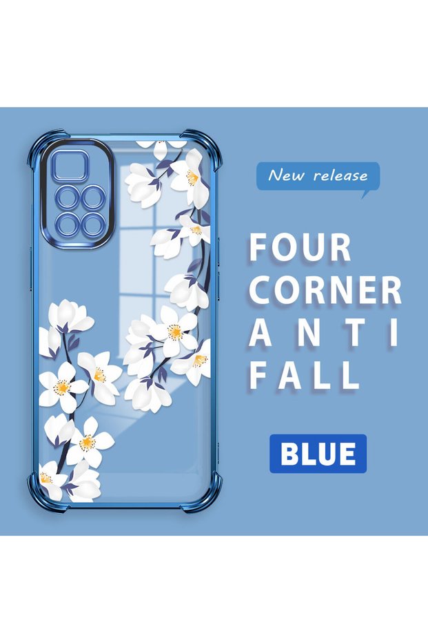 Xiaomi Redmi 10 Compatible Transparent Back Cover Four Corners Reinforced Impact Protection Silicone Case