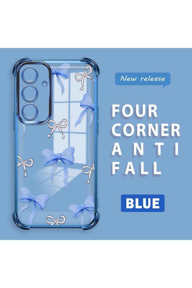 Samsung Galaxy S24 Fe Compatible Transparent Back Four Corners Reinforced Impact Protection Silicone Case