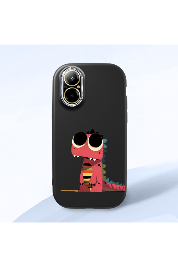 حافظة سيليكون سوداء متوافقة مع هاتف Realme C67 4G مع حماية للكاميرا ماصّ للصدمات