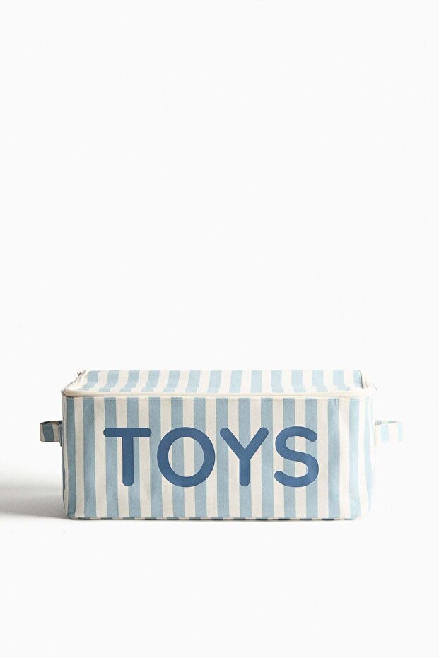 Lidded toy storage basket