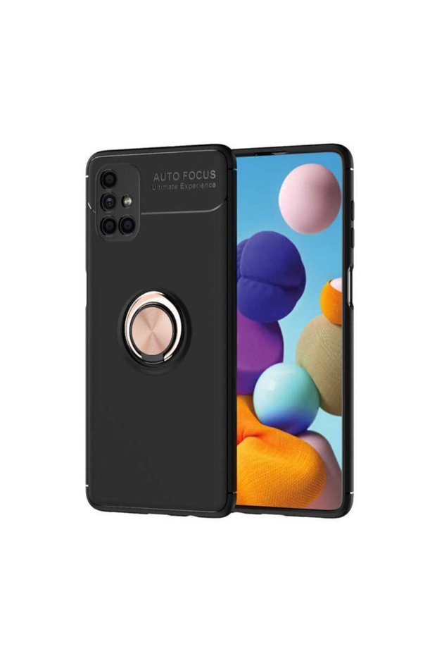 Compatible Case for Samsung Galaxy M51 Silicone Cover with Rotatable Ring Stand