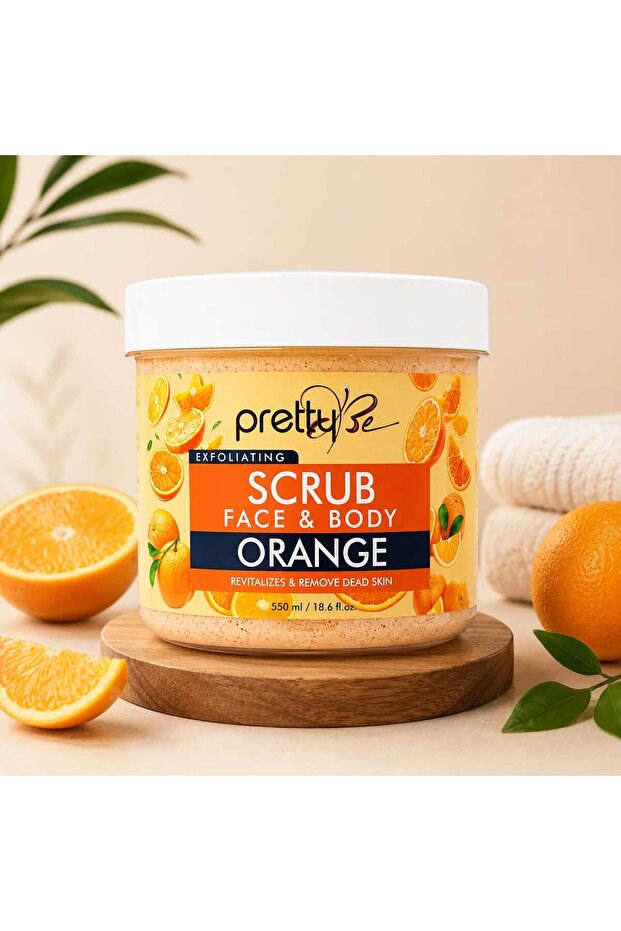 5 IN 1 EXFOLIATING FACE & BODY SCRUB WITH ORANGE EXTRACTS 550ML