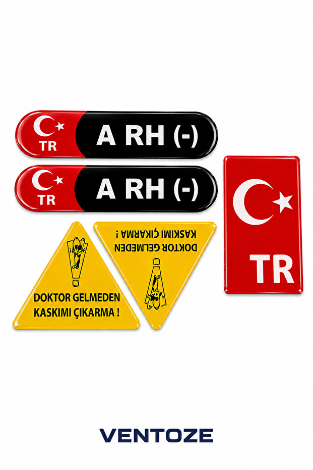 Vehicle Blood Type and Emergency Warning Sticker Set Auto Window Label with Tr Logo