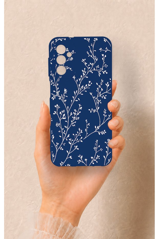 Samsung M13 Compatible Thin Leaf Branch Patterned Silicone Case