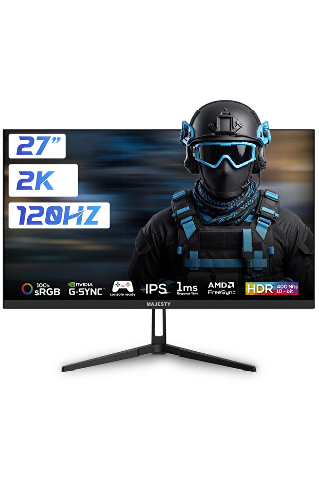شاشة ألعاب 27 بوصة QHD 2K | 120 هرتز | 1 مللي ثانية | شاشة IPS سريعة | HDR400 | جي-سينك | فري سينك | HDMI DP | فيزا